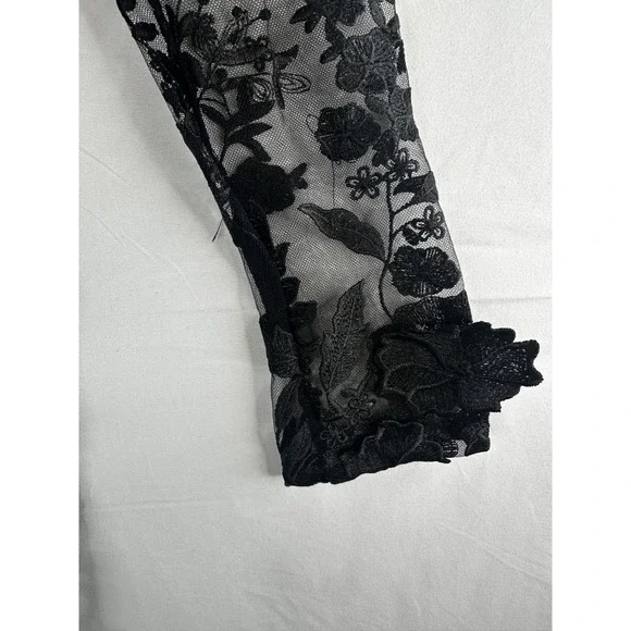 Zhivago The Black Parade Floral Jumpsuit Sheer Long Sleeve Flare Leg (tiny flaw) - Picture 6 of 9